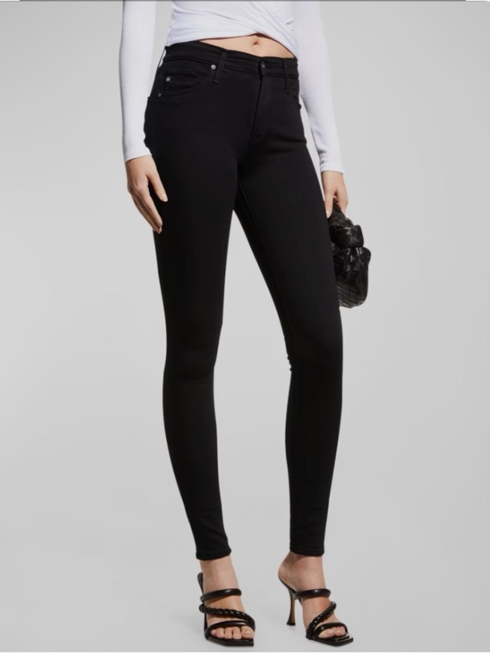 AG Farrah Skinny High Rise Black Jean